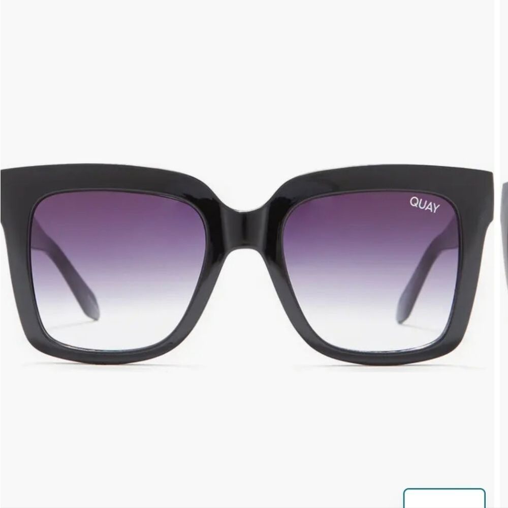 Quay Australia Icy 52MM Oversized Square Sunglasses- Black Fade